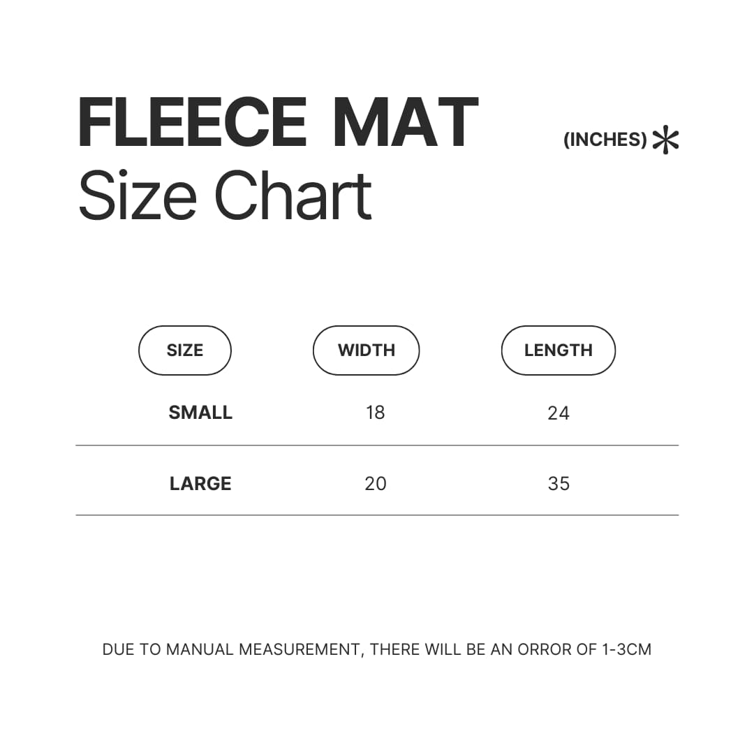 Fleece Mat Size Chart - MeatCanyon UK Shop