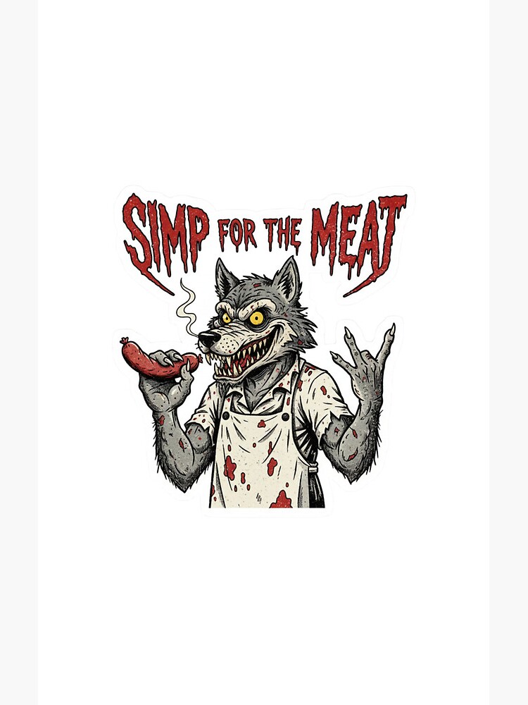 Papa Meat Nightmare Simp Funny Horror Shower Curtain - Image 2