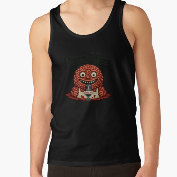 Papa Meat Nightmare Fuel Creepcast Faux Embroidery Tee Meatcanyon Tank Top - Image 2
