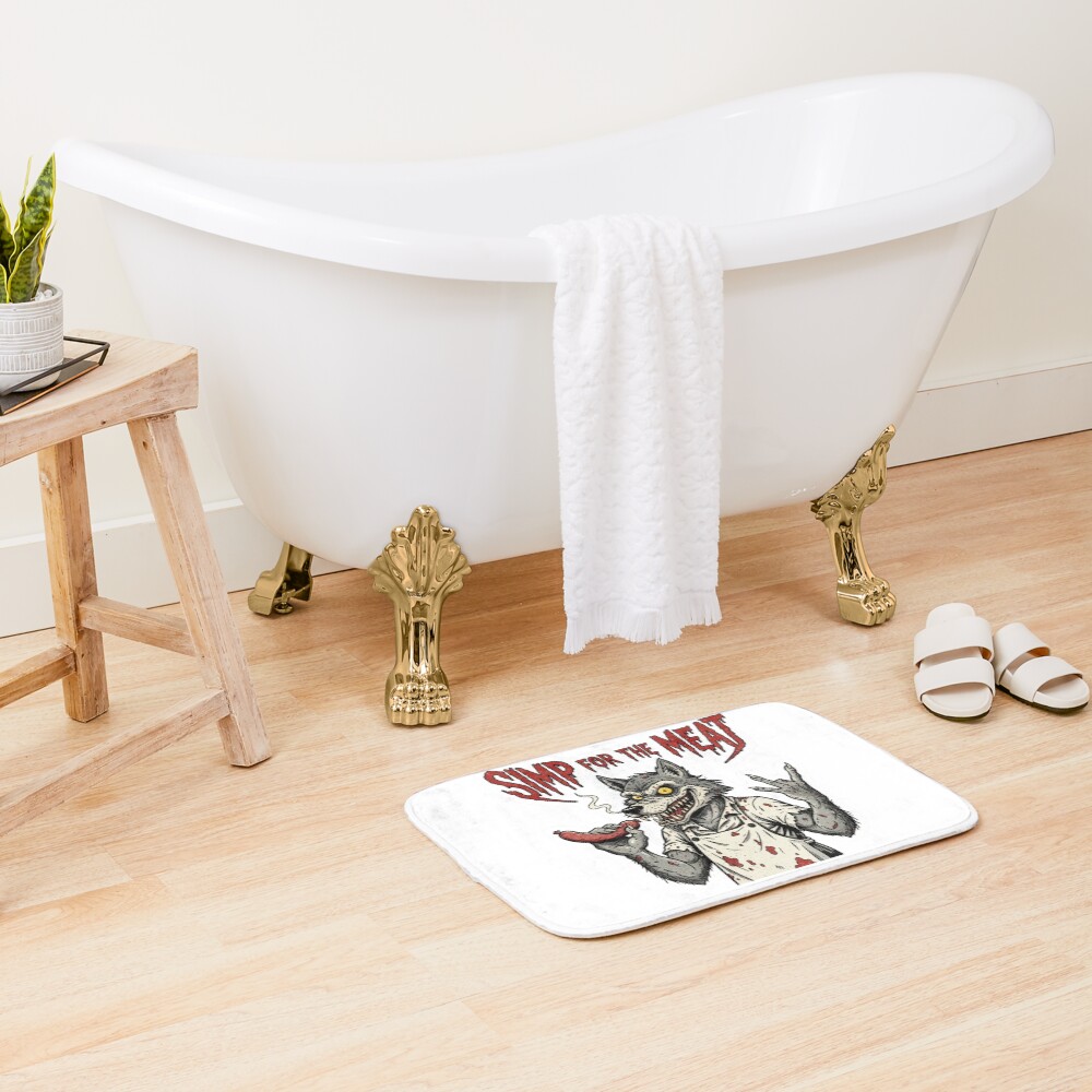 Simp Funny Horror Sticker Meatcanyon Bath Mat - Image 2