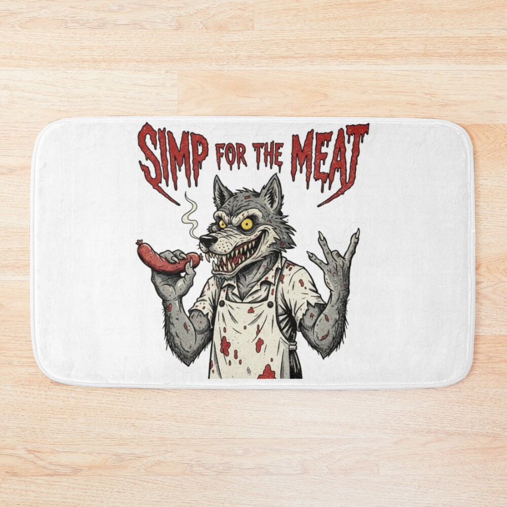 Simp Funny Horror Sticker Meatcanyon Bath Mat