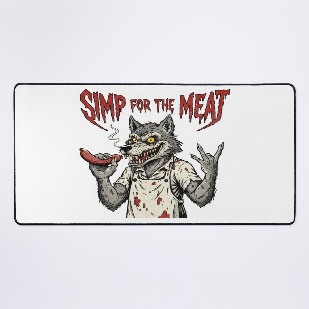 Simp Funny Horror Sticker Meatcanyon Mouse Pad