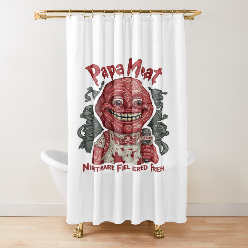 Fuel Creepcast Faux Embroidery Sticker Meatcanyon Shower Curtain