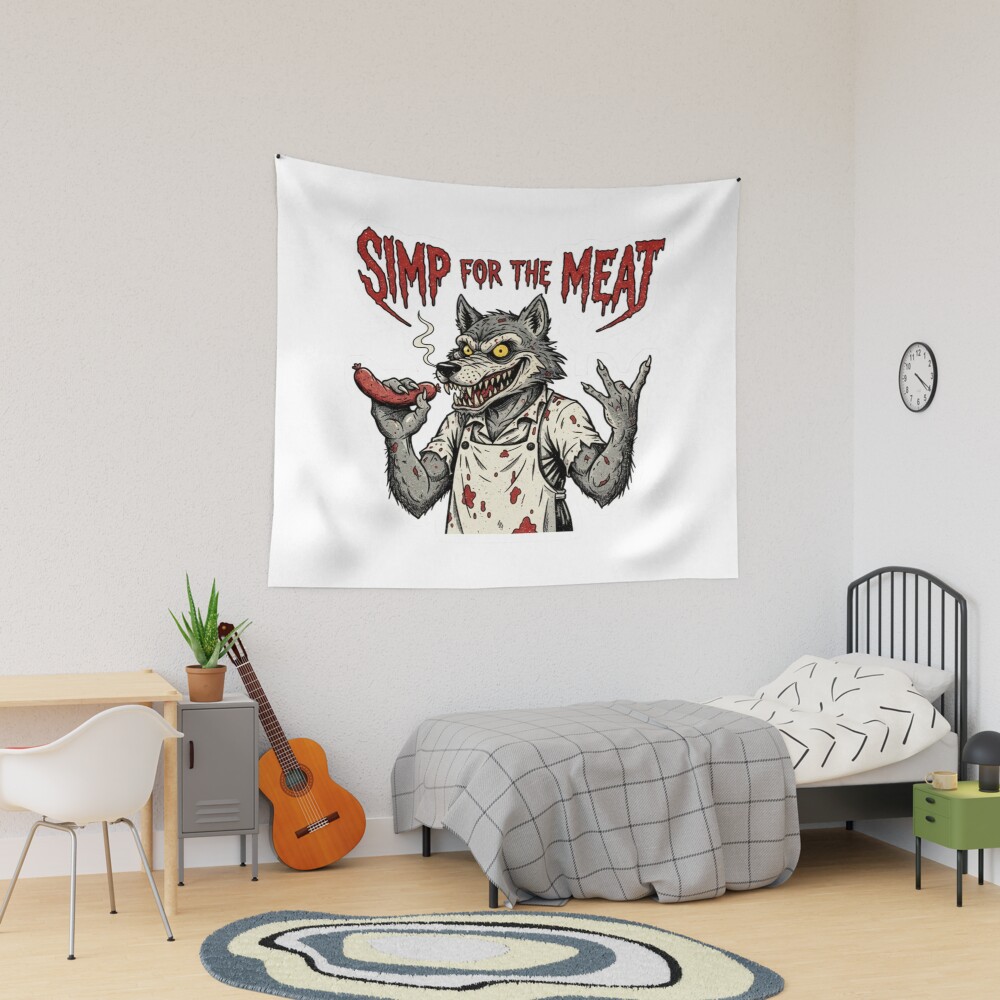 Papa Meat Nightmare Simp Funny Horror Tapestry