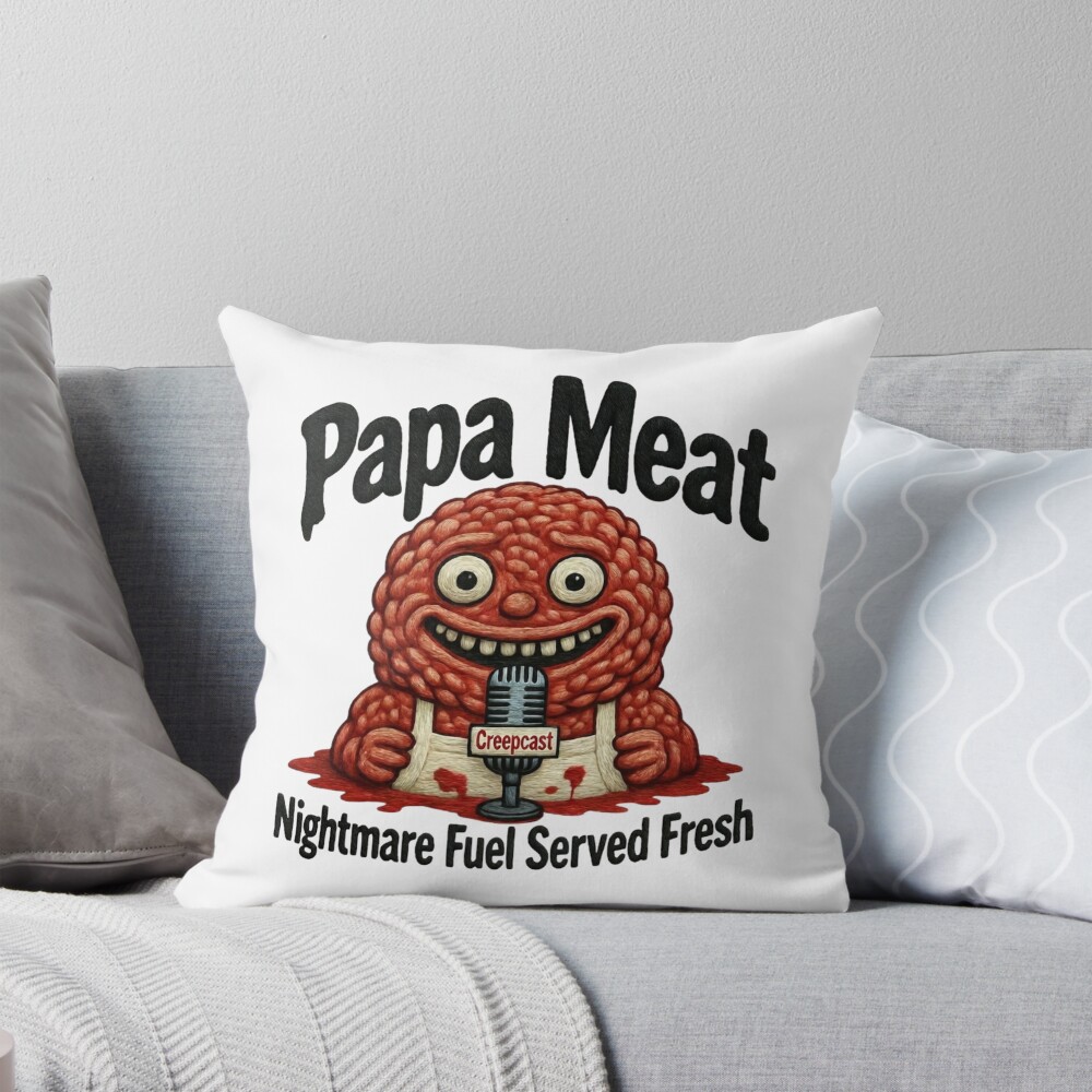 Papa Meat Nightmare Tee Meatcanyon Throw Pillow